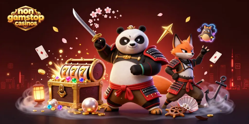 Experience thrilling gameplay at non gamstop casinos with samurai panda and ninja fox.