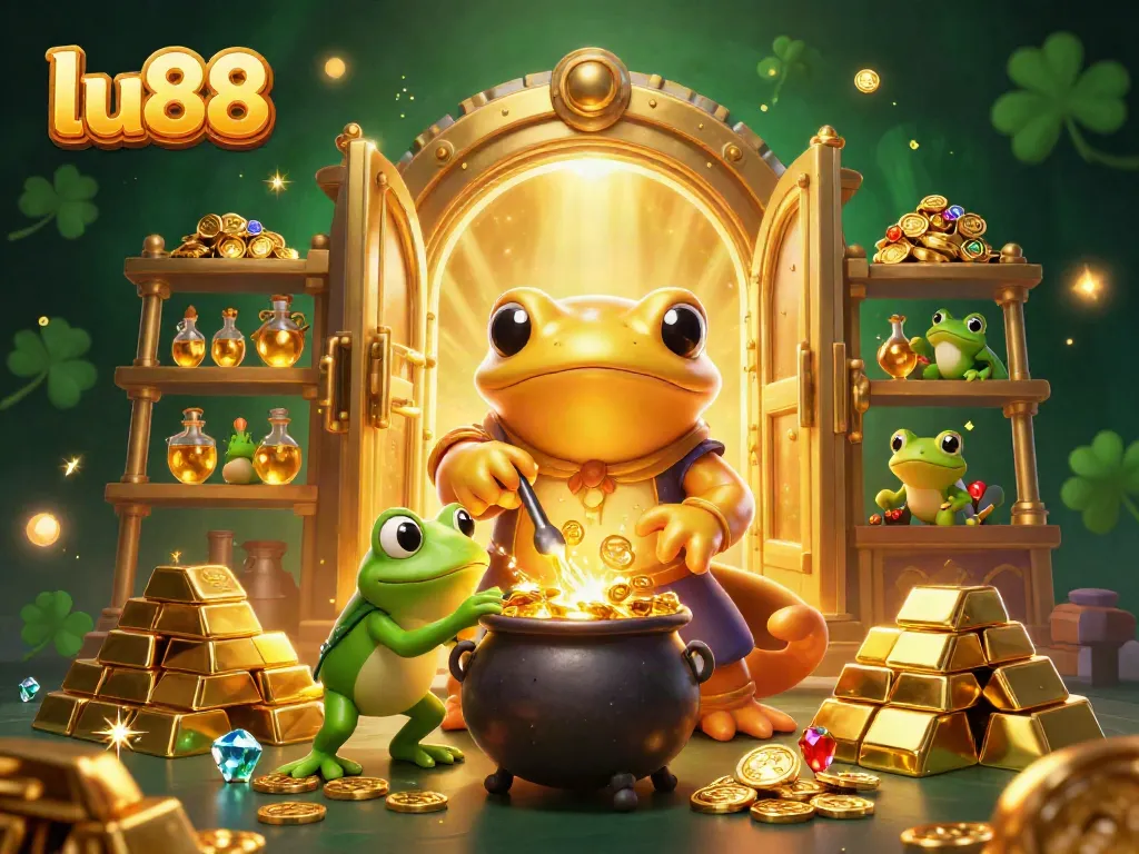 Experience the enchanting world of lu88 gaming with vibrant characters and golden treasures.