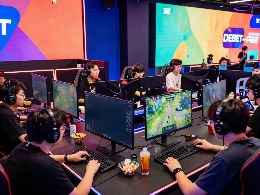 Exciting gaming scene showcasing players engaging with DEBET platform during a live tournament.