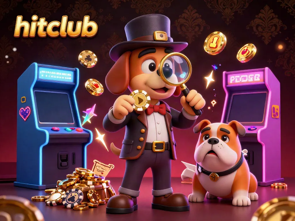 Experience excitement with hitclub's 3D cartoon detective uncovering clues in a vibrant casino setting.